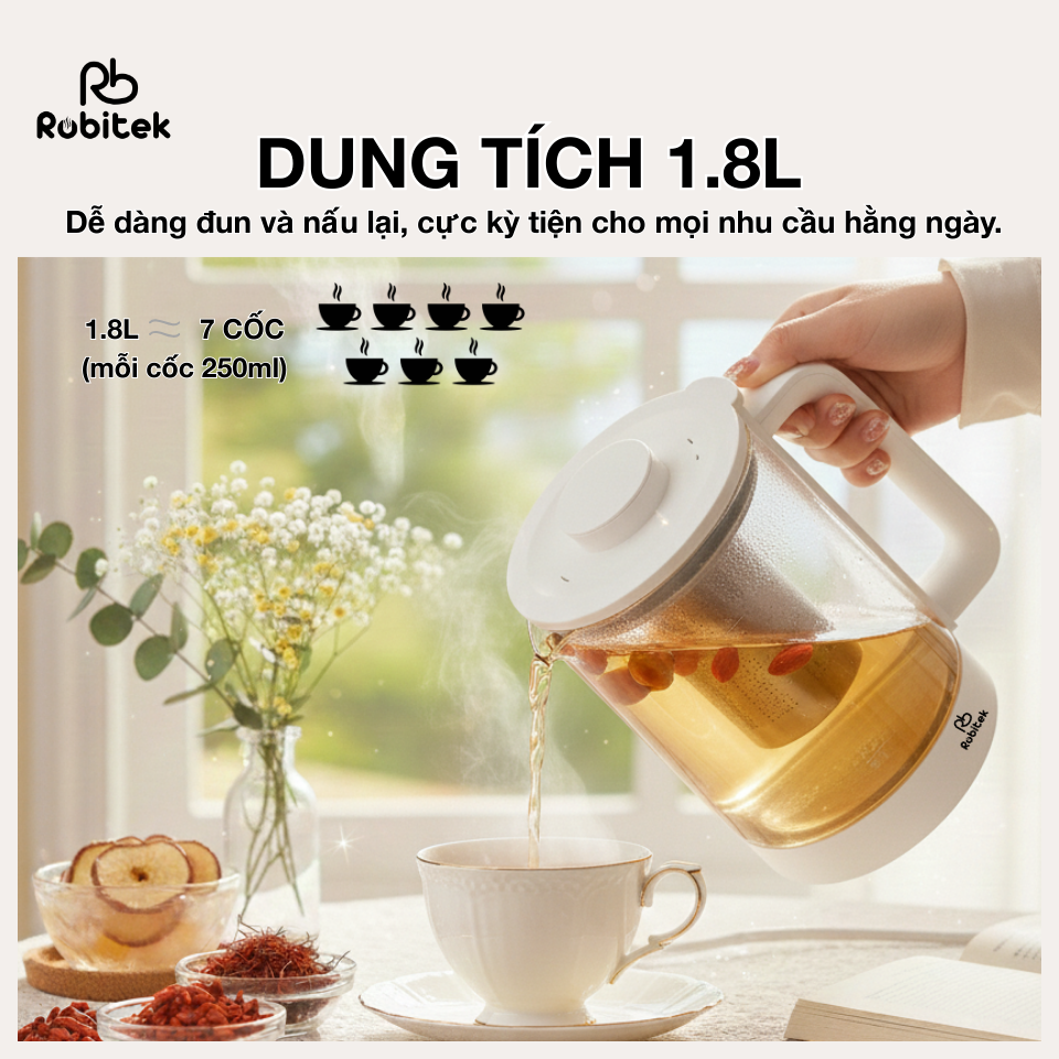 Máy Pha Trà Robitek RB18 - 1.8L – Đa năng&nbsp;